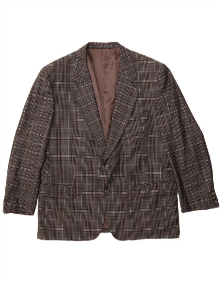 Gianluca Lorenzi Chaqueta tipo blazer de 2 botones para hombre IT 56 3XL Lana a cuadros gris