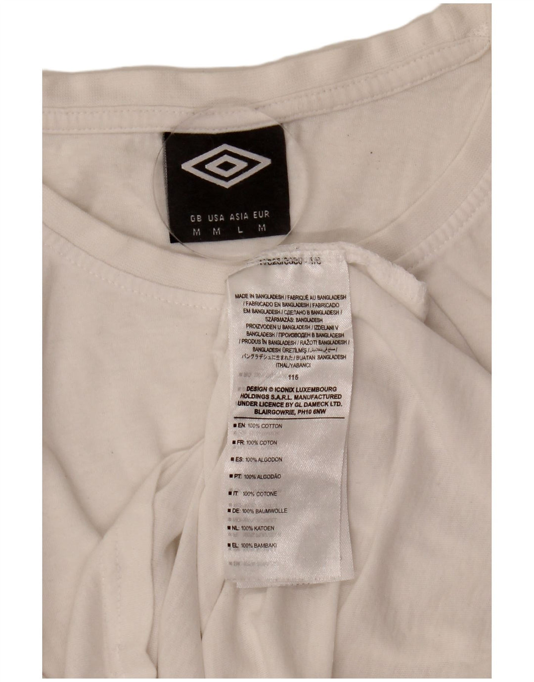 Camiseta Umbro Hombre Top Medium Blanco Algodón