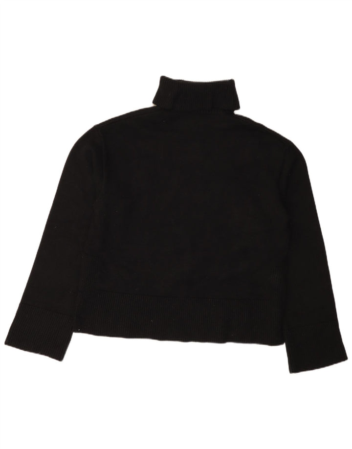 Zara - Jersey con cuello vuelto para mujer, talla M, viscosa negra, Reino Unido 44