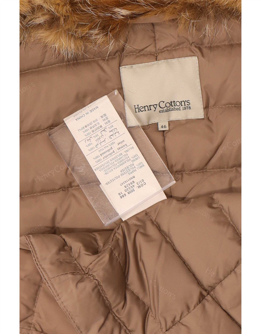 Henry Cottons Chaqueta acolchada para mujer IT 46 Poliéster marrón grande