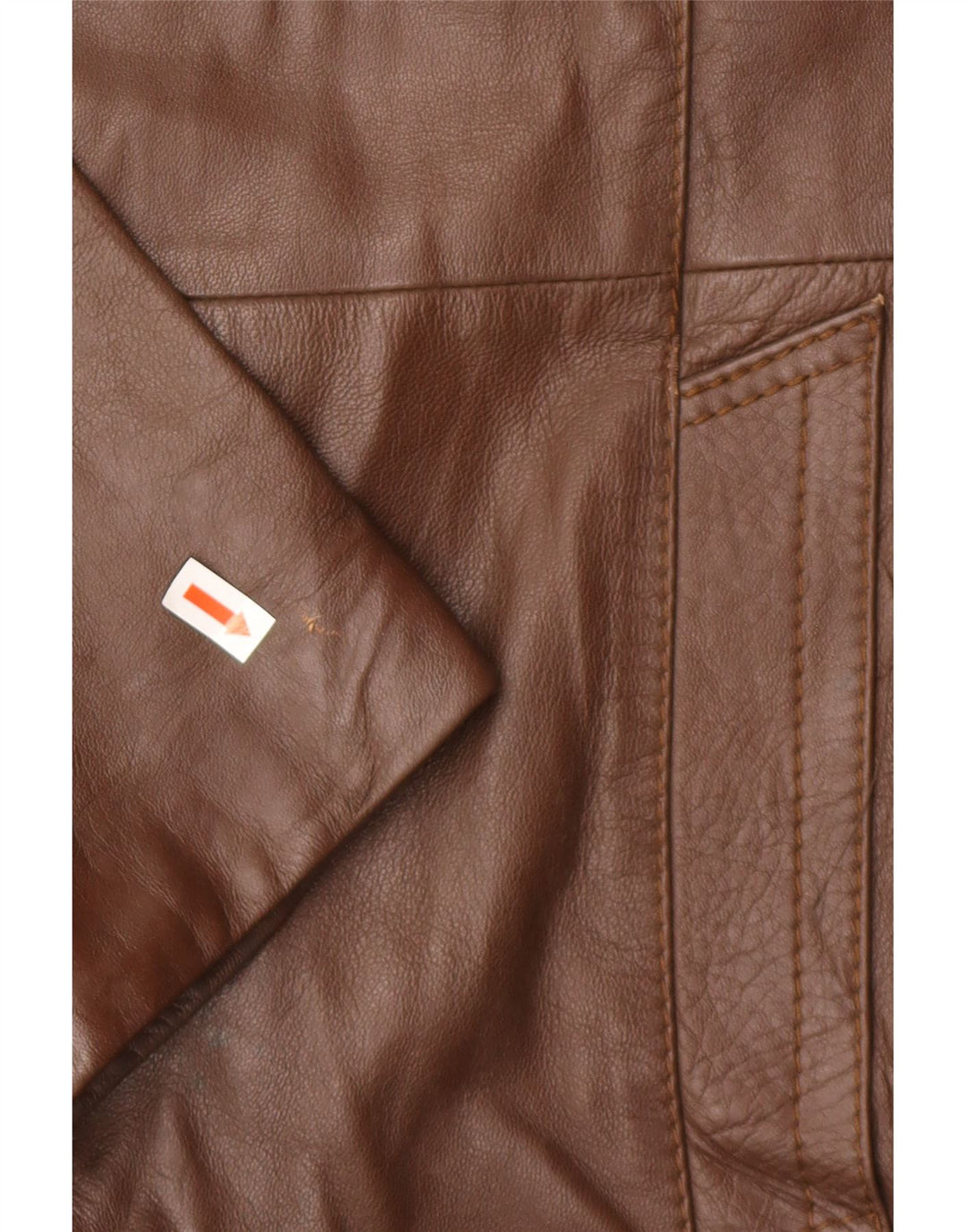 Camox Abrigo de cuero militar para hombre IT 50 Cuero marrón grande