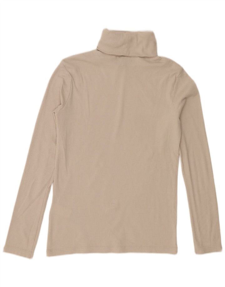 Kappa Mujer Top Manga Larga UK 10 Small Beige Algodón