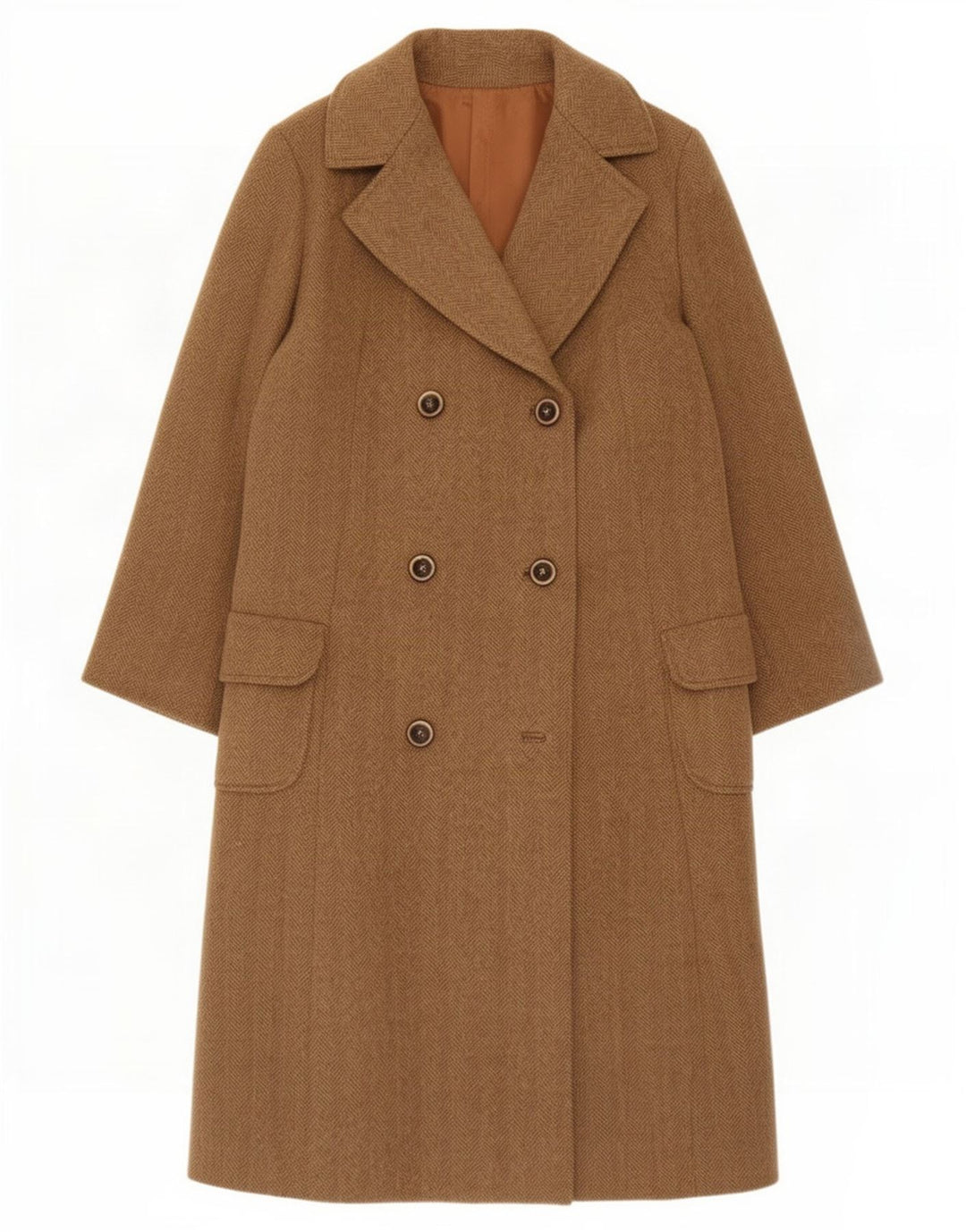 Vintage mujer abrigo de doble pecho Reino Unido 14 gran espiga beige