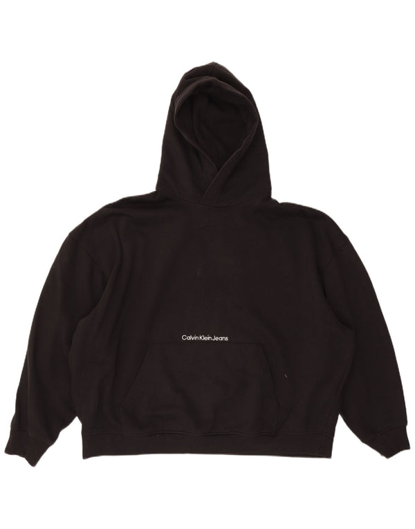 Calvin Klein Jeans - Sudadera con capucha para hombre, talla 3XL, algodón negro