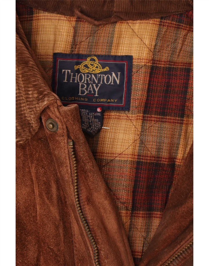 Thornton Bay Chaqueta de ante para hombre UK 44 2XL Cuero marrón