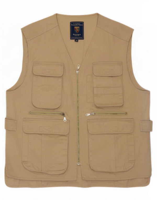 Dolomite Chaleco utilitario para hombre UK 42 XL Algodón beige