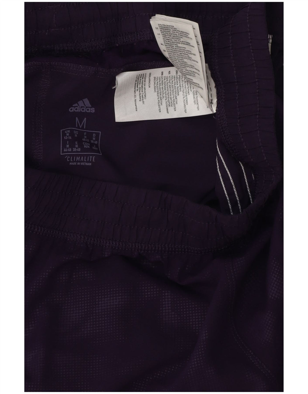 ADIDAS Mujer Climalite Sport Shorts UK 12/14 Medio Púrpura Poliéster