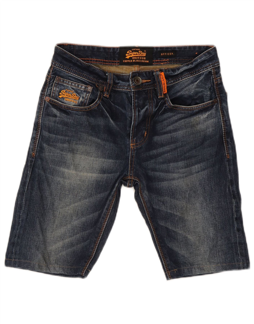 SUPERDRY Shorts vaqueros oficiales para hombre W28 Small Blue Cotton