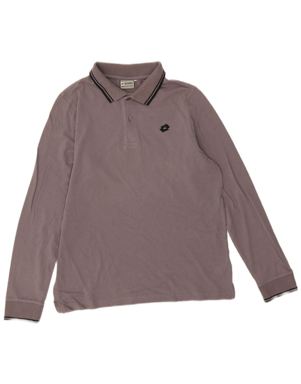 Lotto Polo De Manga Larga Para Hombre Small Gris Algodón