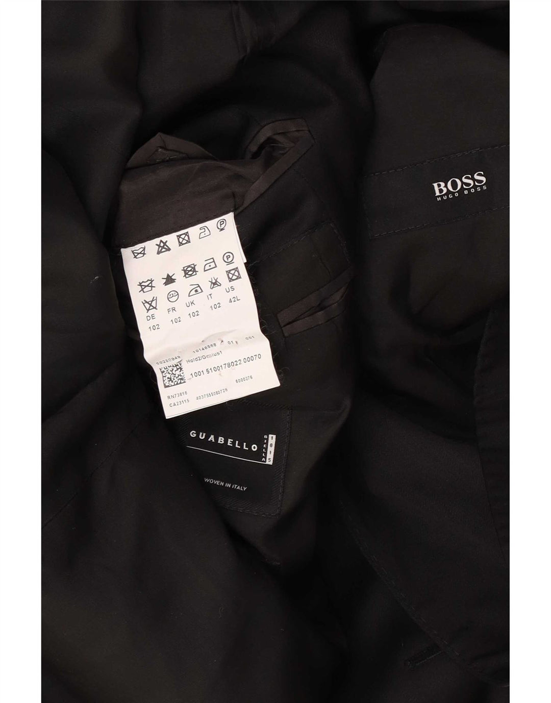 Hugo Boss Chaqueta tipo blazer de 2 botones para hombre Reino Unido 40 Grande Lana virgen negra