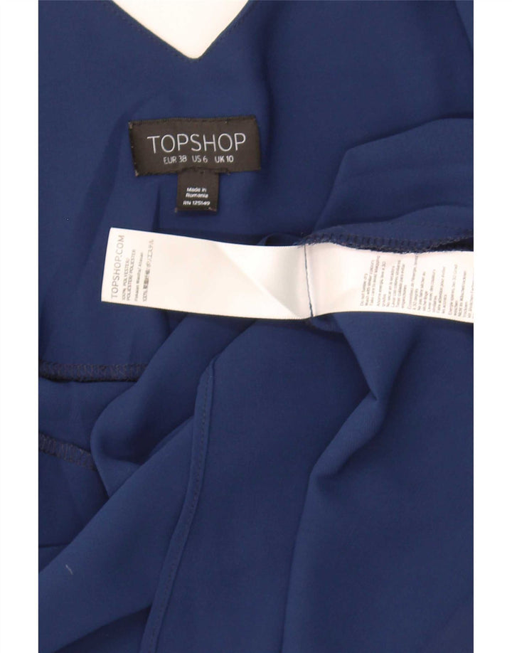 Top de tirantes para mujer Topshop UK 10 Small Poliéster azul marino