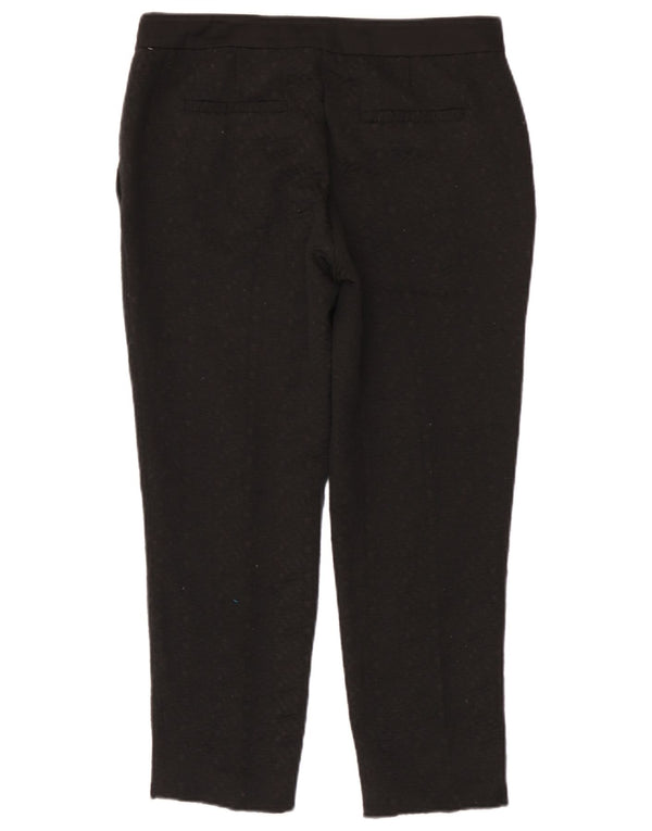 Zara Mujer Pantalones Cortos Slim Medium W28 L25 Poliéster Moteado Negro