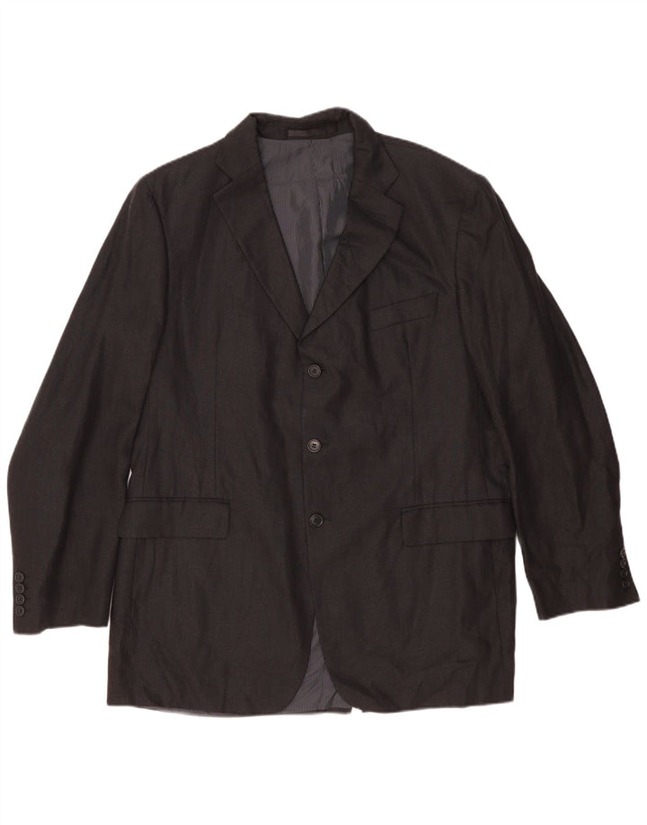 Marks & Spencer Chaqueta tipo blazer de 3 botones para hombre UK 40 Large Lino negro