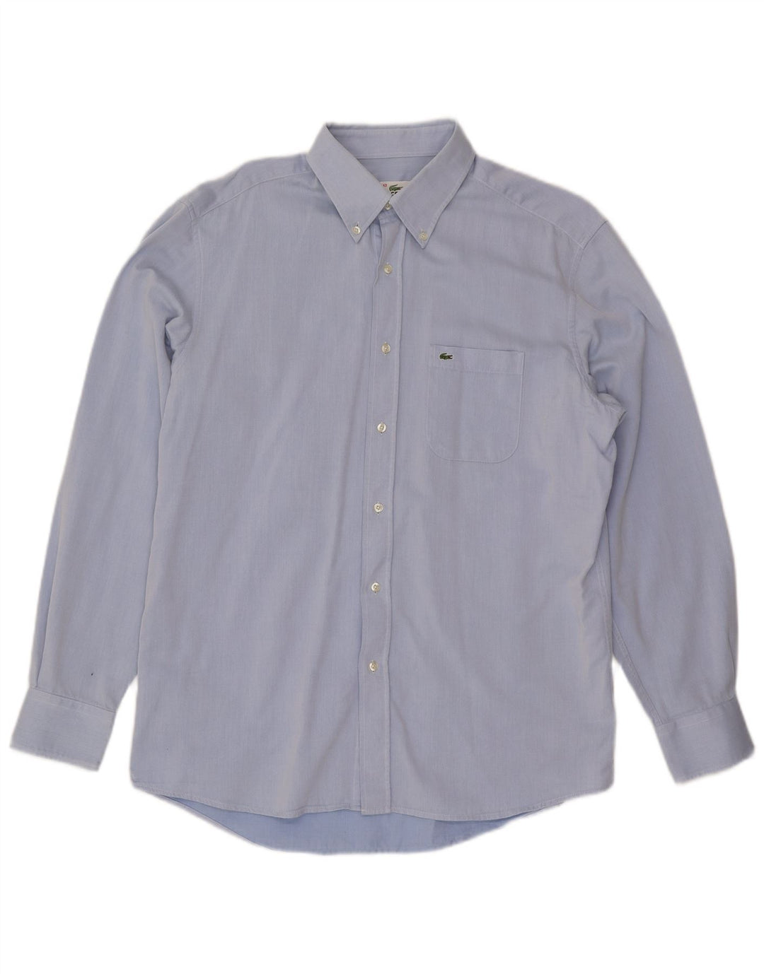 LACOSTE Camisa de corte regular para hombre Talla 43 Algodón azul grande