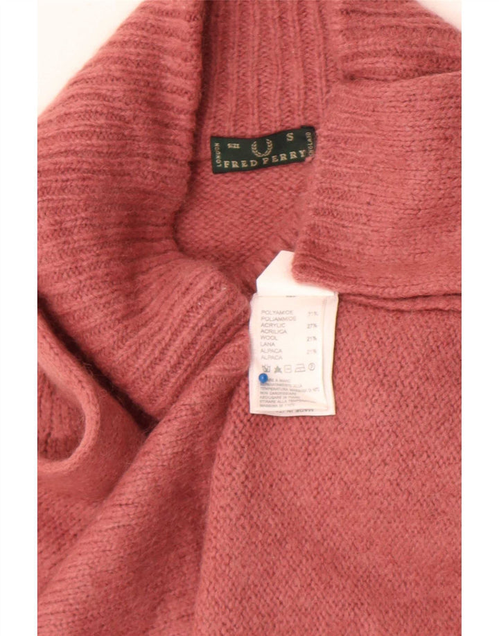 Fred Perry Suéter Corto con Cuello Alto para Mujer UK 10 Small Pink