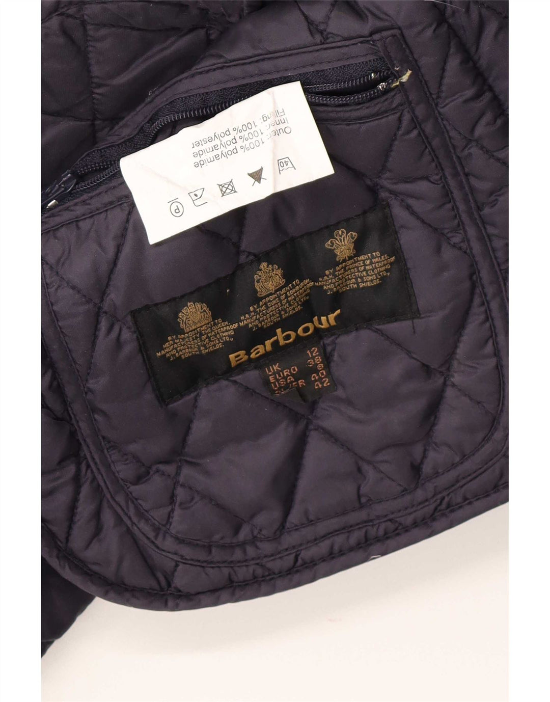 Barbour Chaqueta acolchada para mujer UK 12 Mediana Azul marino Poliéster