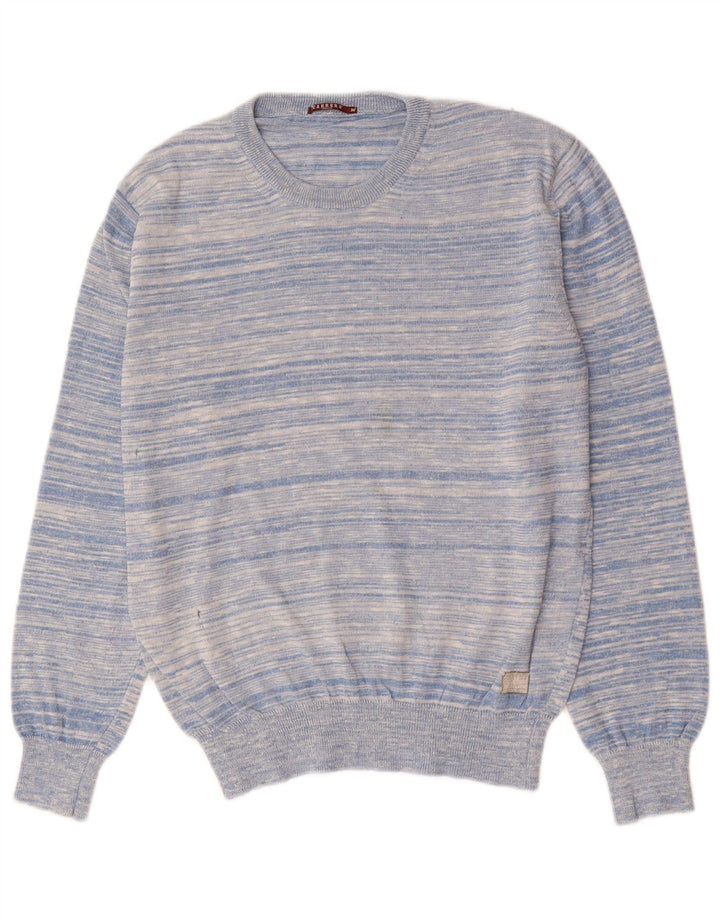 CARRERA Jersey de cuello redondo para hombre de algodón a rayas azul medio