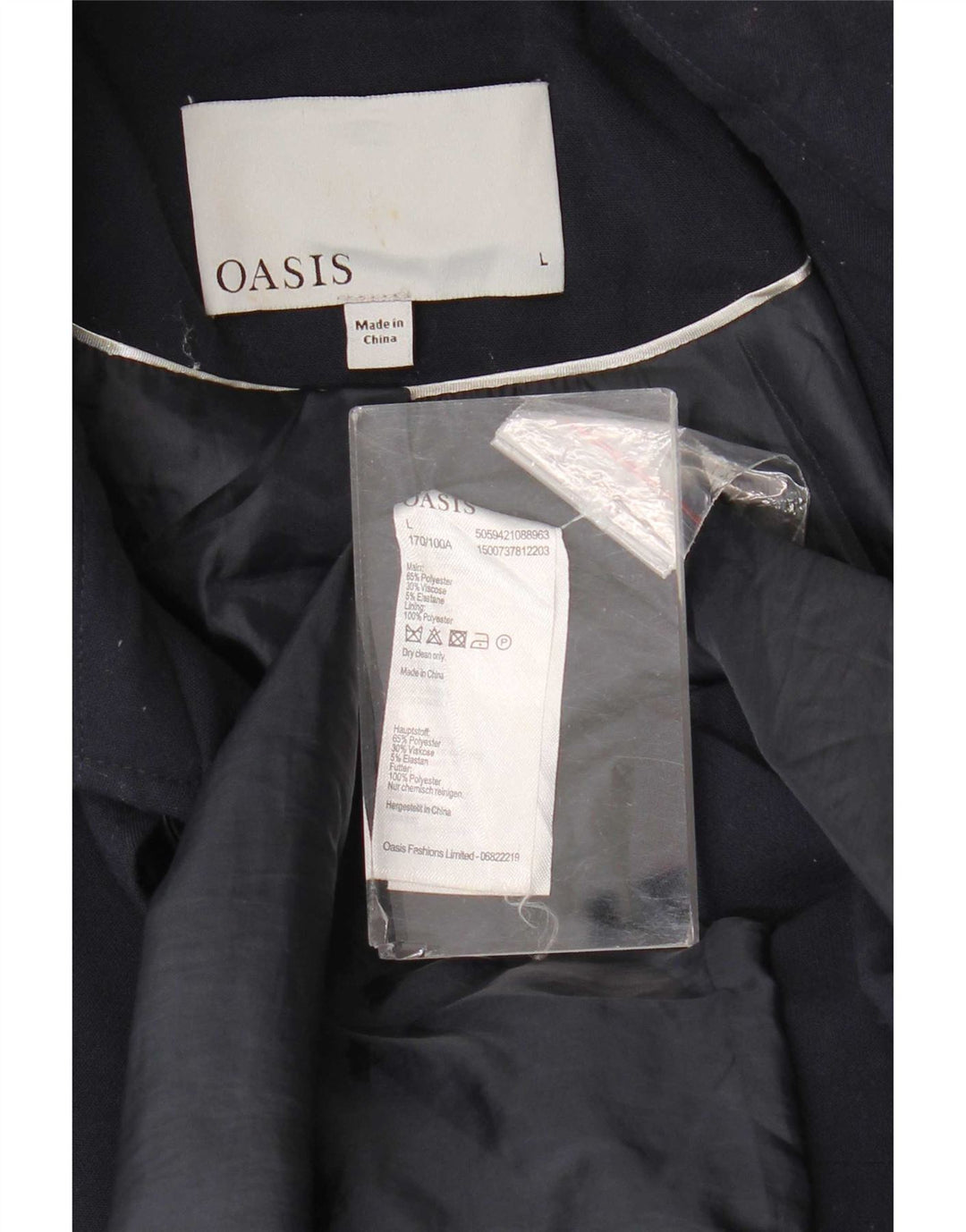 Gabardina Oasis para mujer UK 46 Grande Poliéster azul marino