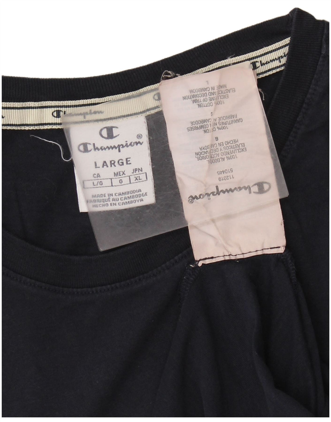 Champion Camiseta gráfica para mujer Top UK 40 Large Azul marino Algodón