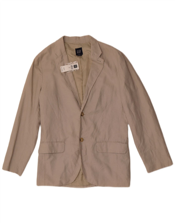 Gap Chaqueta tipo blazer de 2 botones para hombre UK 38 Lino gris medio