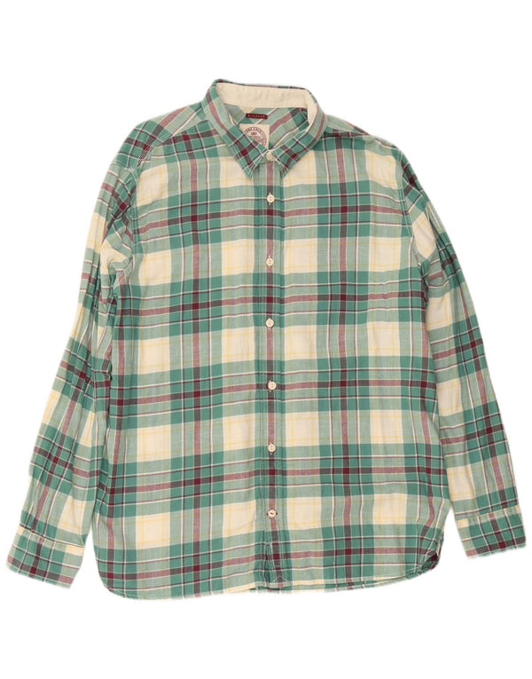Camisa de franela para hombre Fat Face XL de algodón a cuadros verdes