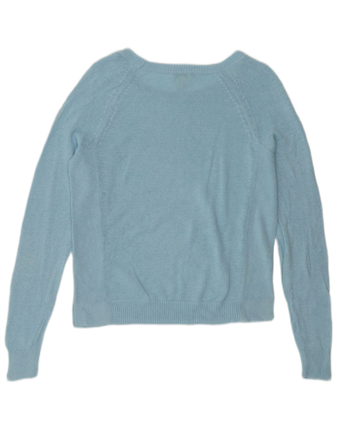 J. CREW Suéter corto con cuello barco para mujer UK 10 Small Blue Linen