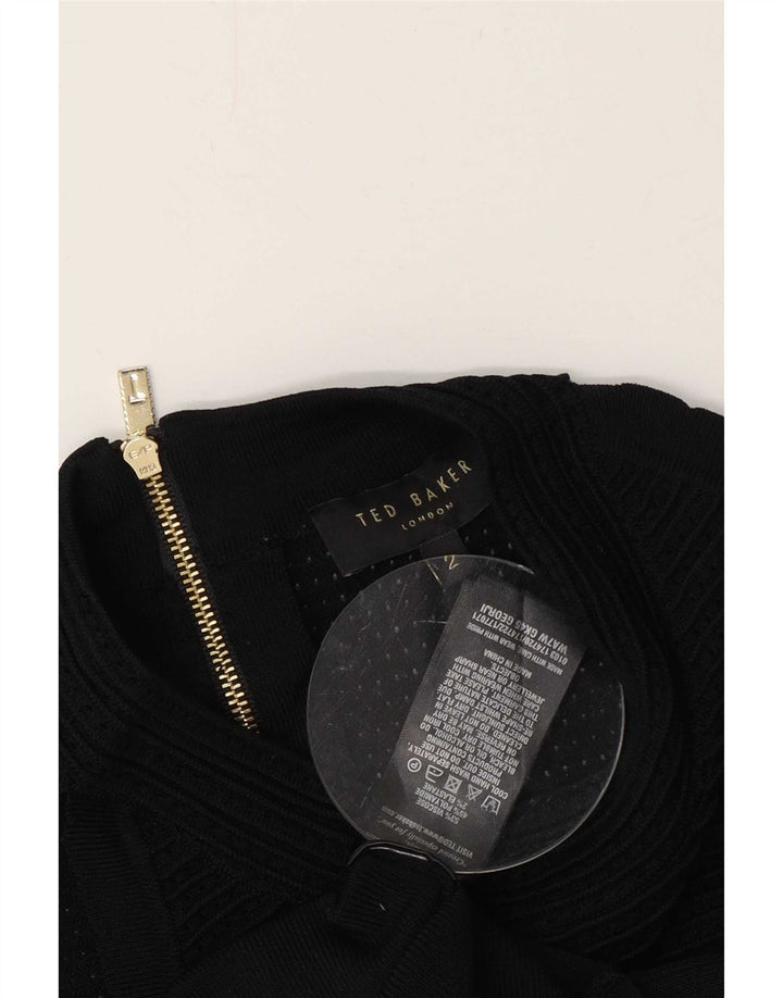 Blusa para mujer Ted Baker Talla 2 Pequeña Viscosa negra