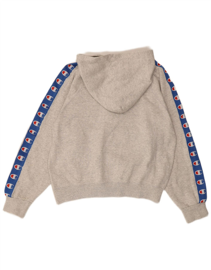 CHAMPION Jersey con capucha gráfico extragrande para mujer UK 10 Small Grey