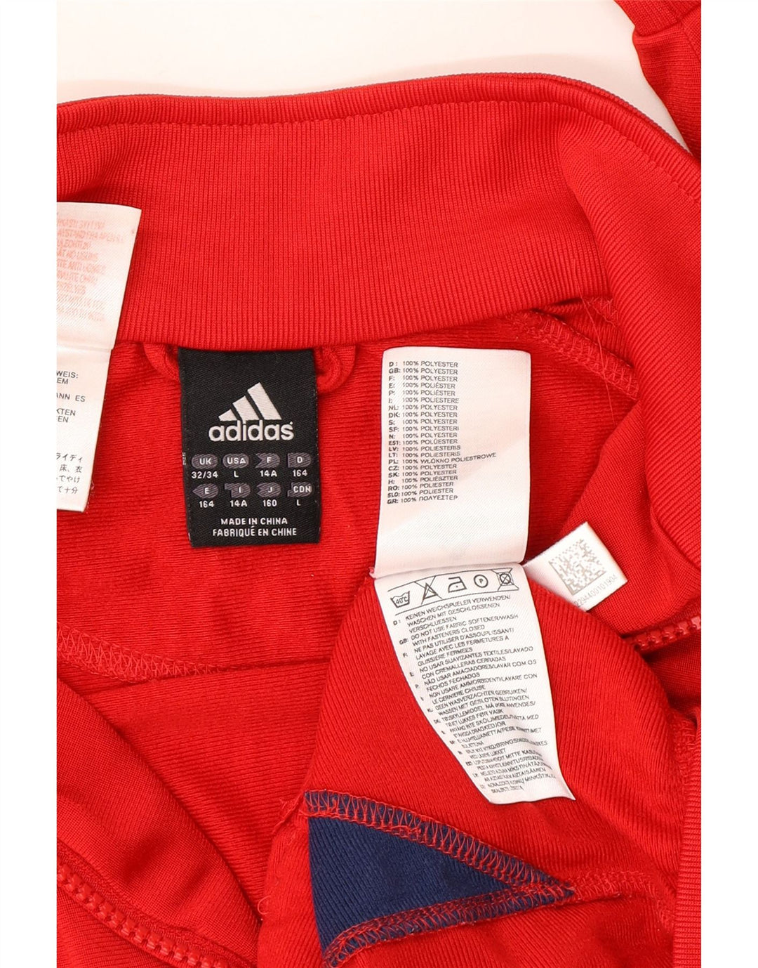 Adidas Chaqueta de chándal para niños 13-14 años Rojo Colorblock Poliéster