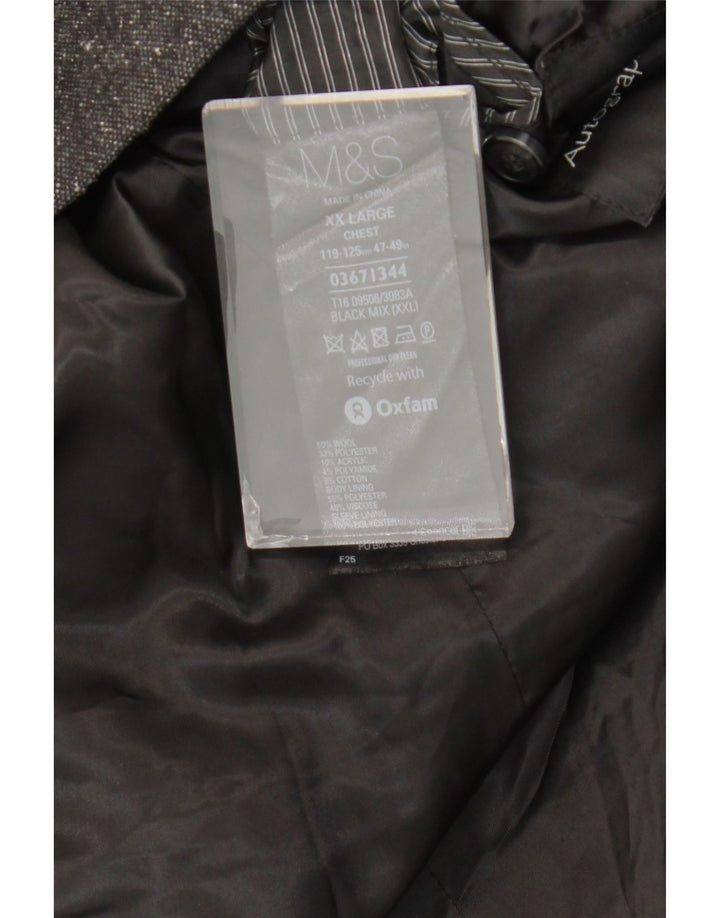 Marks & Spencer Chaqueta tipo blazer abierta para hombre UK 44 2XL Lana gris