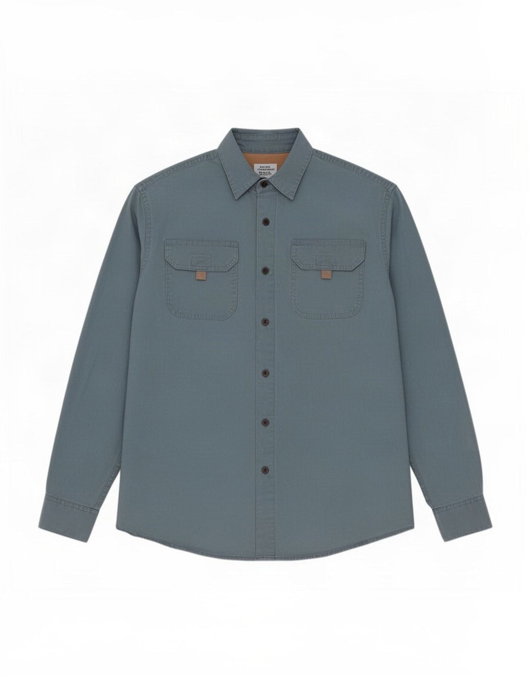 Camisa Wrangler Hombre Algodón Gris Medio