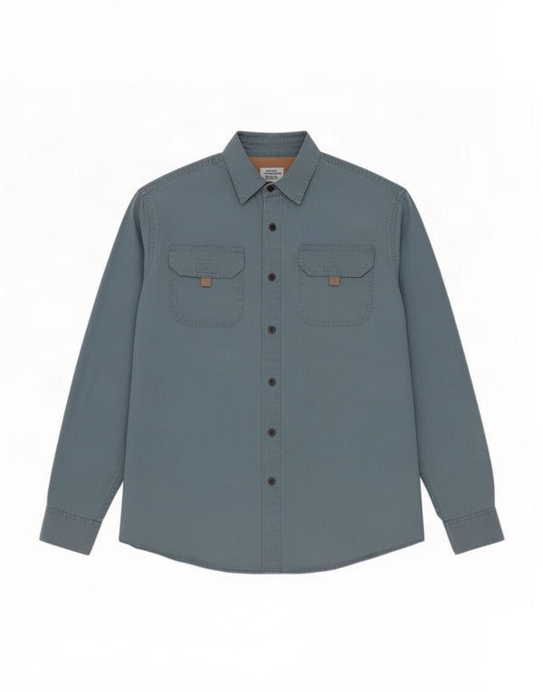 Wrangler Mens Shirt Medium Grey Cotton