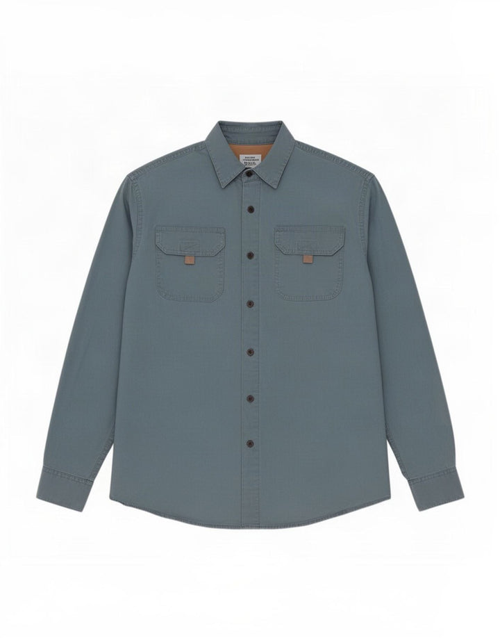Camisa Wrangler Hombre Algodón Gris Medio