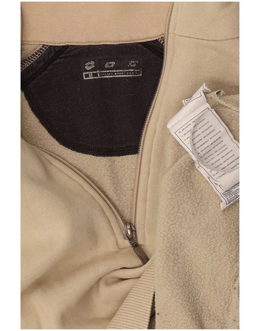 Lotto Hombre Sudadera Con Cremallera Y Cuello Jersey De Algodón Beige Medio