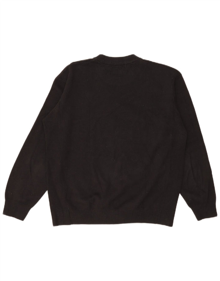 Zara Hombre Jersey Cuello Redondo Jersey Grande Algodón Negro