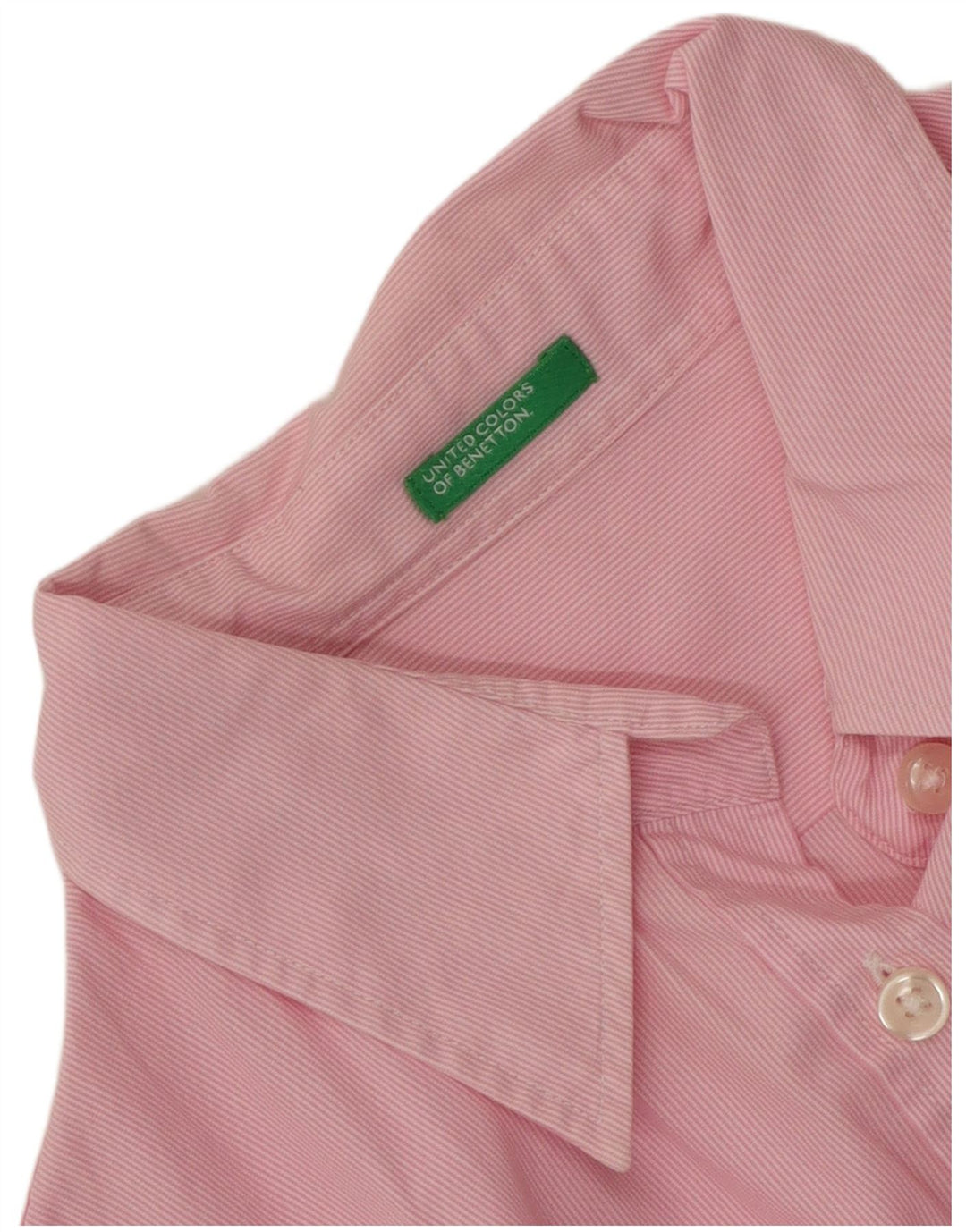 Camisa Benetton Mujer ES 42 Mediano Rosa Rayas