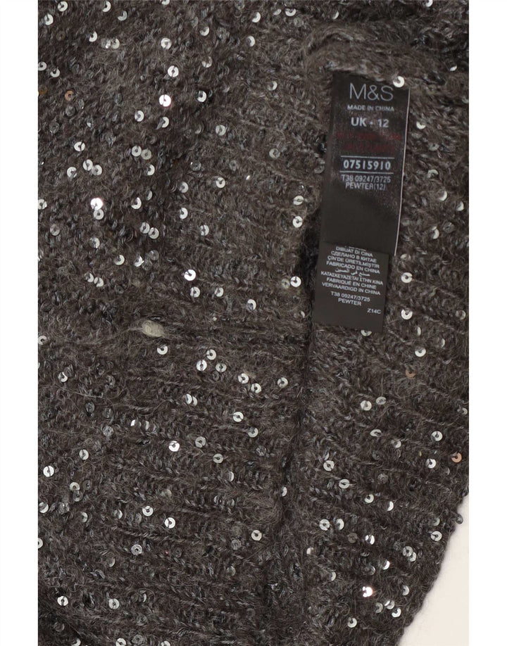 Marks & Spencer Suéter tipo jersey con cuello barco para mujer UK 40 Poliéster gris medio