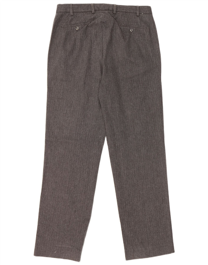 GANT Pantalón de traje recto para hombre IT 50 Large W34 L32 Grey Herringbone