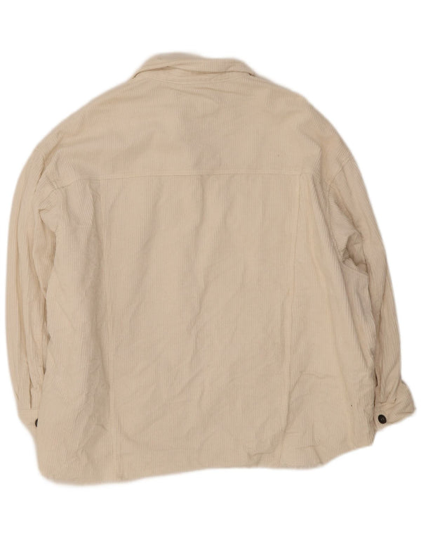 Zara Mujer Chaqueta De Pana Extragrande UK 20 2XL Algodón Blanco