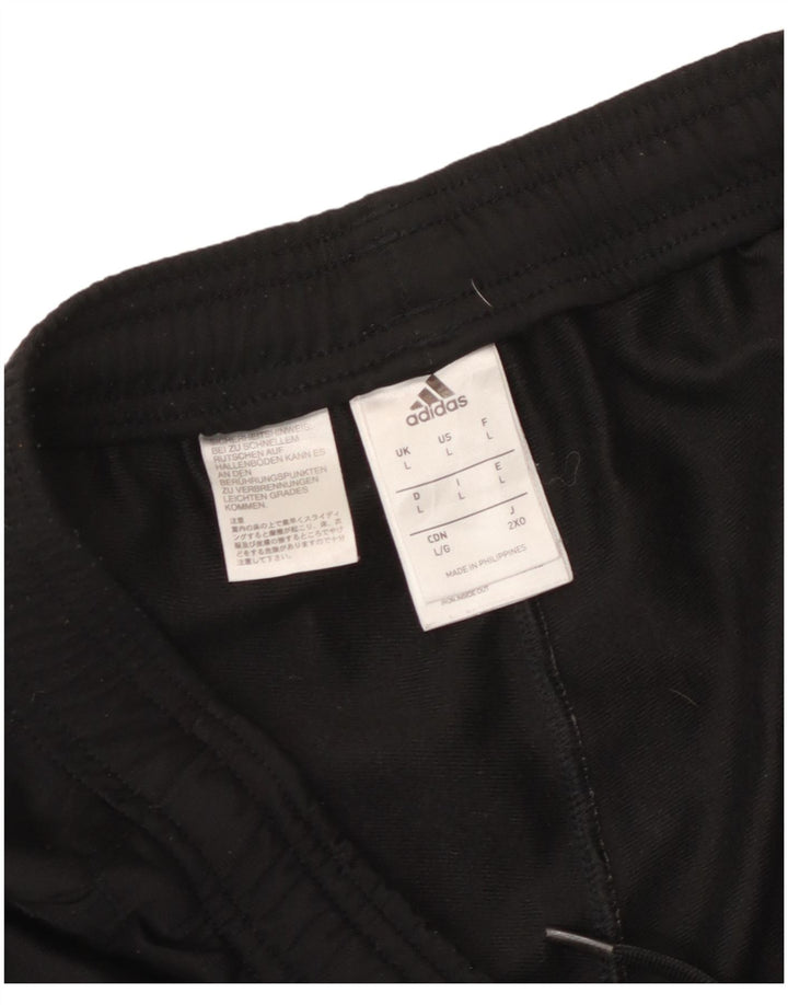 Adidas - Pantalón de chándal para hombre, talla grande, color negro, poliéster, deportivo