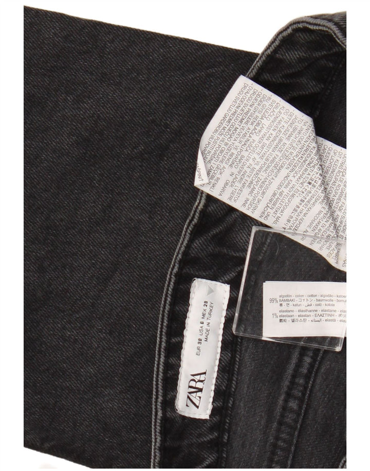 ZARA Vaqueros Cropped Mujer EU 38 Small W28 L25 Algodón Gris
