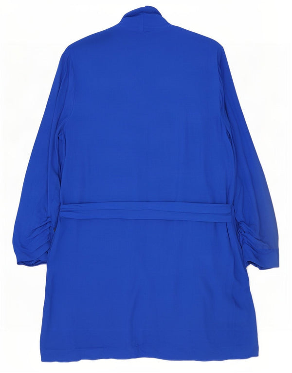 Zara Mujer Longline Cardigan Top UK 20 2XL Azul Viscosa