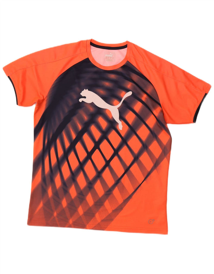 Puma Camiseta gráfica para hombre Top Medium Orange Check