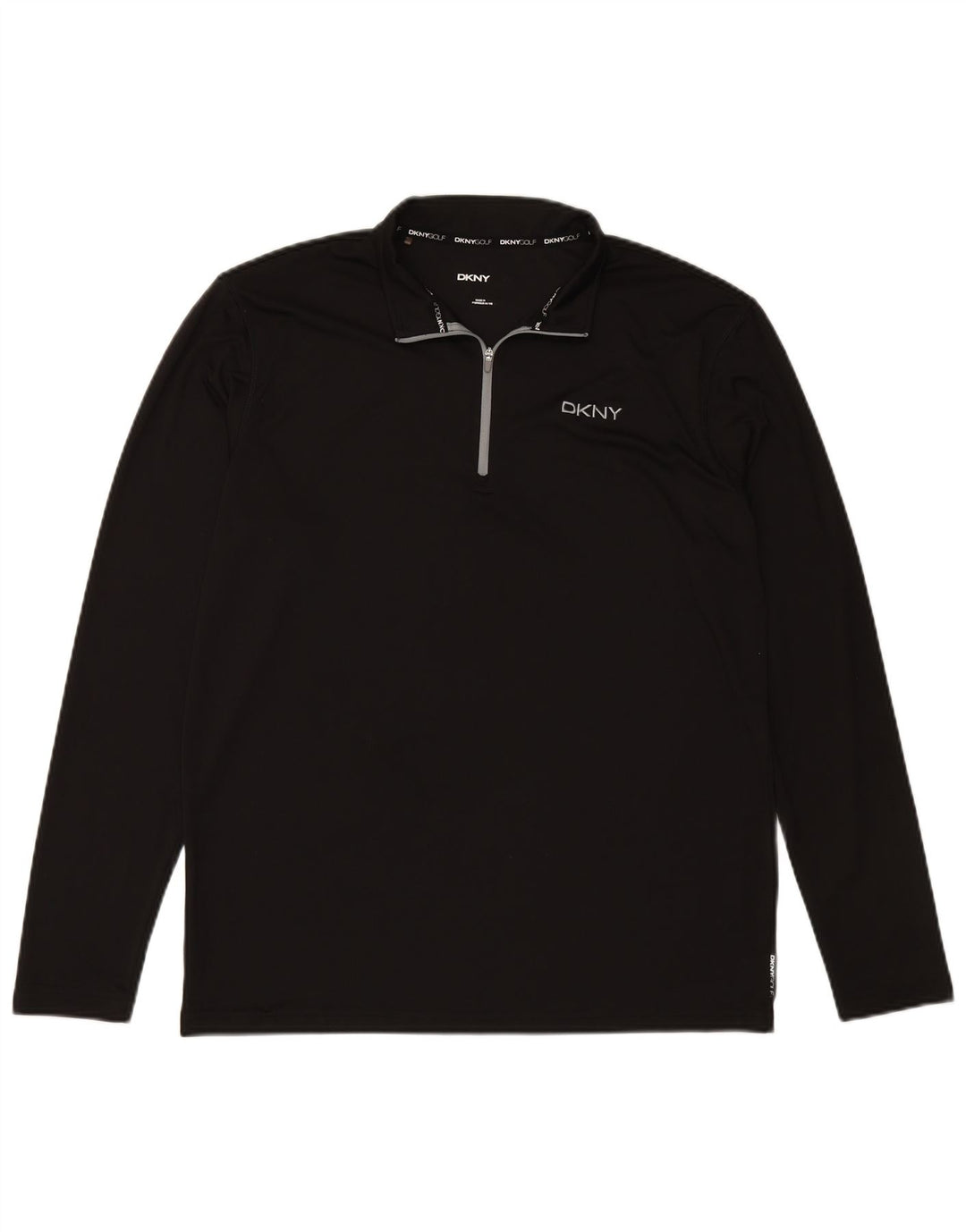 DKNY - Chándal con cremallera y cuello para hombre, talla grande, poliéster negro