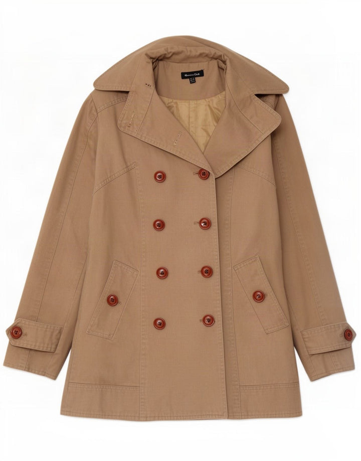 Gabardina Massimo Dutti Mujer UK 44 Algodón Beige Medio
