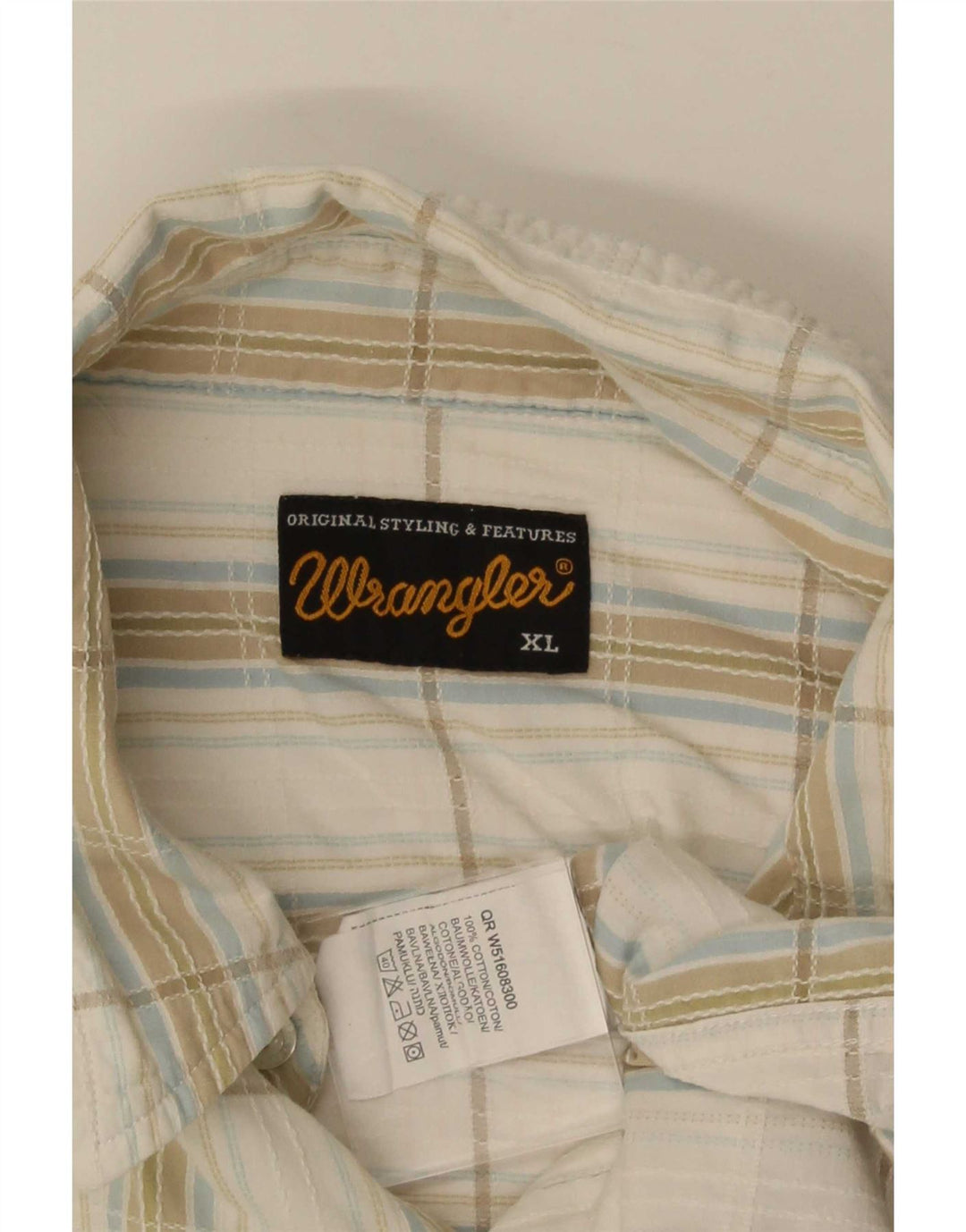 Wrangler Camisa De Manga Corta Hombre XL Algodón A Cuadros Blanco
