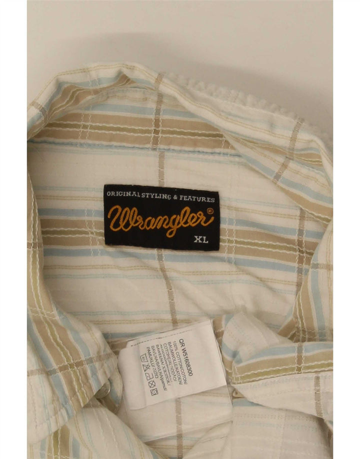 Wrangler Camisa De Manga Corta Hombre XL Algodón A Cuadros Blanco