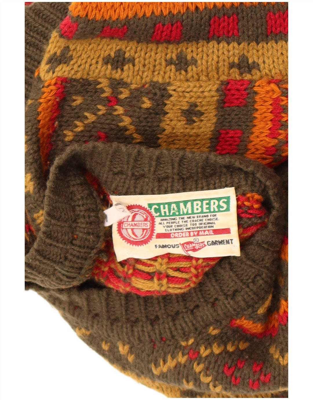 Chambers Jersey De Cuello Redondo Para Hombre De Lana Geométrica Verde Medio