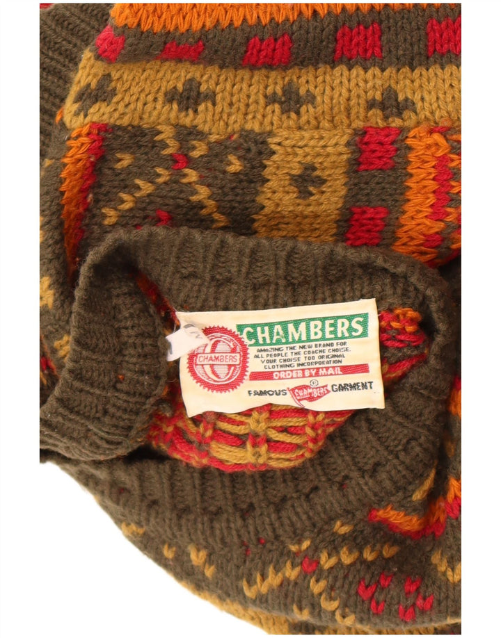 Chambers Jersey De Cuello Redondo Para Hombre De Lana Geométrica Verde Medio