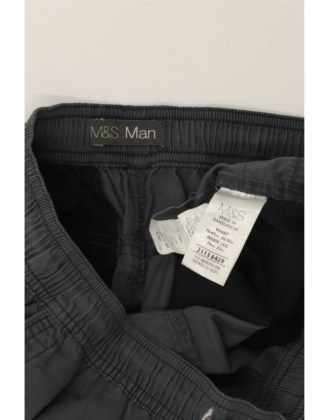 Marks & Spencer Pantalones informales rectos para hombre W32 L32 Gris